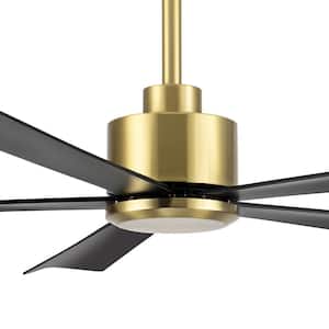 Melony 52 in. 6-Speed Indoor Black-Blade Gold Ceiling Fans with Remote Control Included