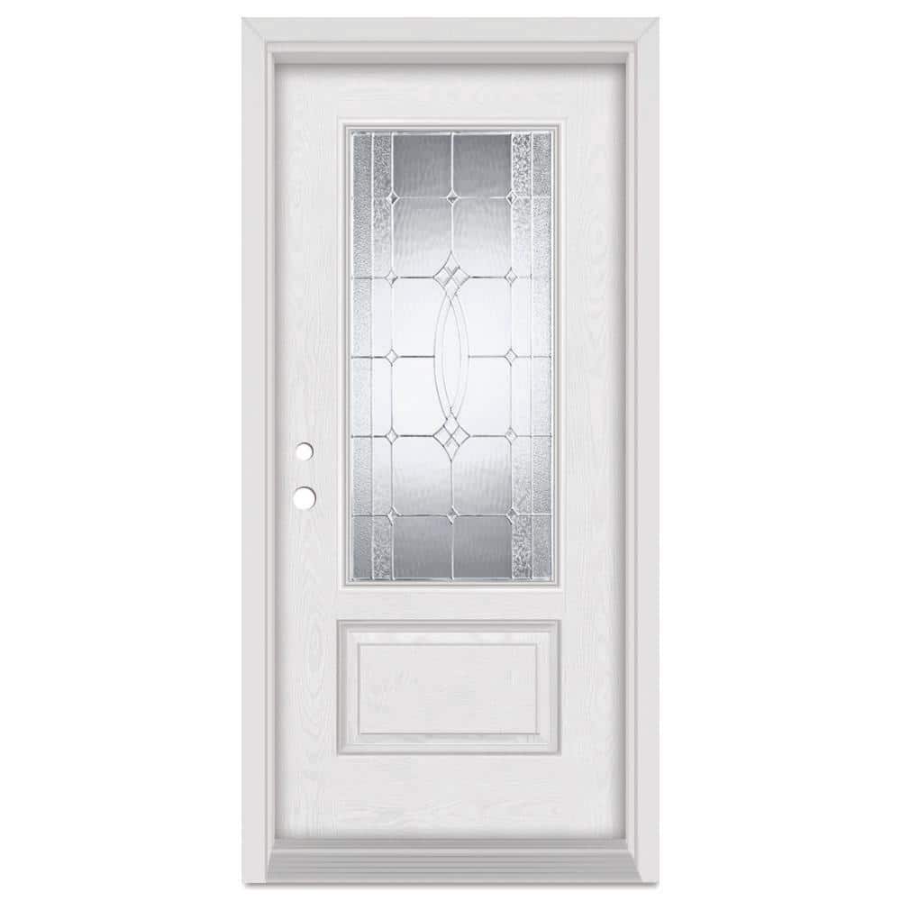 36 in. x 80 in. iamanti Classic RightHand 3/4 Lite Decorative Zinc Finished Fiberglass Oak Woodgrain Prehung FrontDoor price history on PriceWatchPro