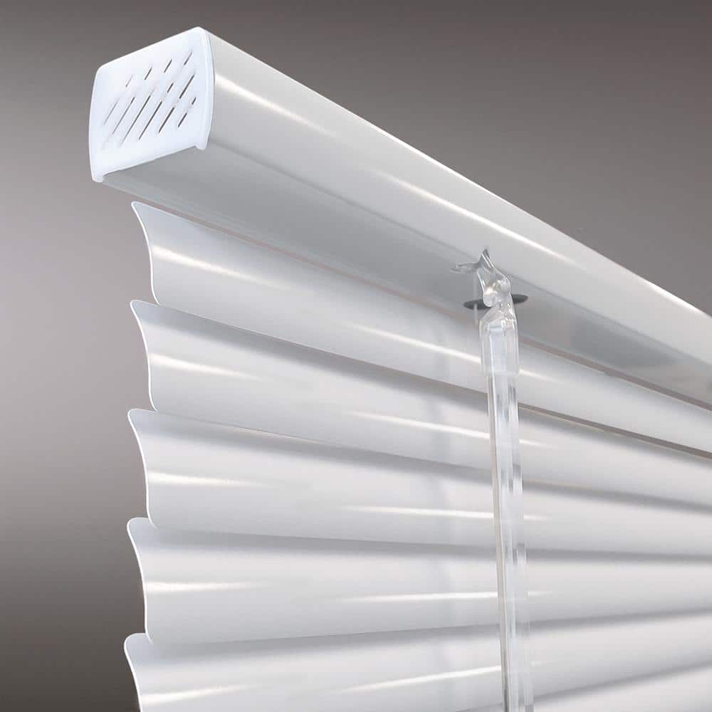 Size 39 in. W x 48 in White Cordless Aluminum Mini Blinds for Windows with 1 in. Slats - 39 in. W x 48 in. L(Actual Size 38.5 in. W x 48 in.L)