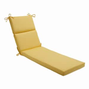 Solid 21 x 28.5 Outdoor Chaise Lounge Cushion in Yellow Fortress