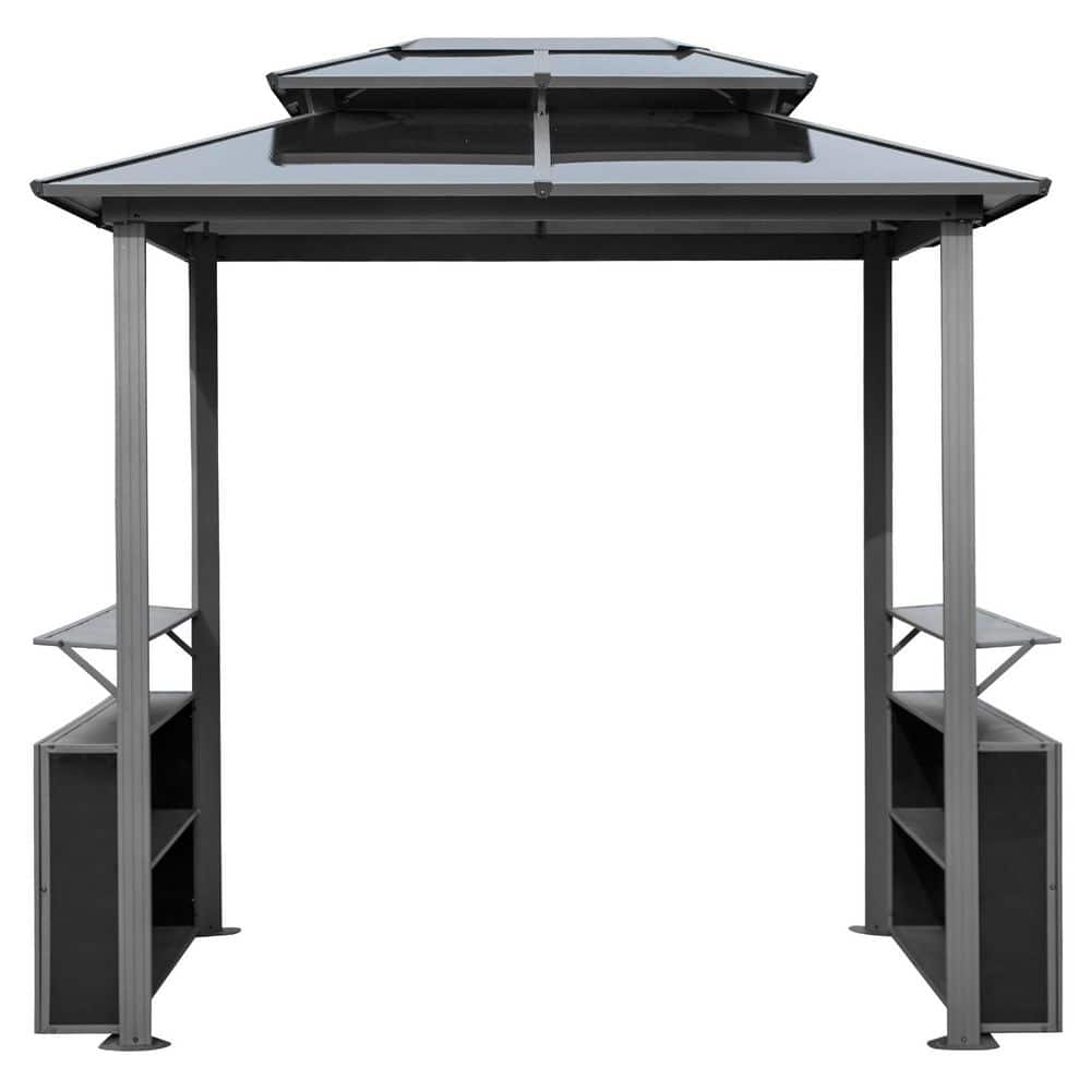 8 ft. W x 6 ft. D Outdoor Grill Gazebo, Patio Barbecue Canopy with Metal Fr