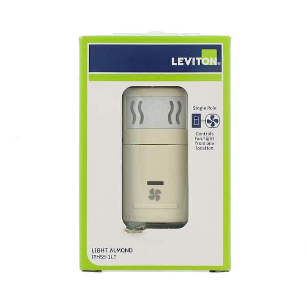Leviton - Decora In-Wall Humidity Sensor & Fan Control, 3 A, Single Pole, Light Almond