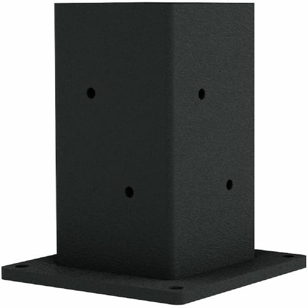 WILD HOG LINX UniFit Pergola Black Steel Post Base and Wall Mount Bracket for 6x6 Wood Posts (1-Pack)