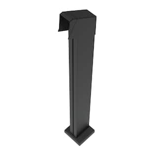 4.81 in. x 5.25 in. x 3.3 ft. Elevation Aluminum Matte Black Stair End Post for Cable Railing System