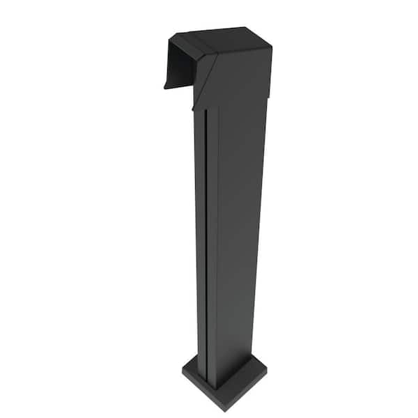 Barrette Outdoor Living 4.81 in. x 5.25 in. x 3.3 ft. Elevation Aluminum Matte Black Stair End Post for Cable Railing System