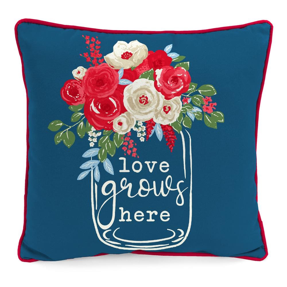 Jordan Manufacturing 16 in. L x 16 in. W x 4 in. T Outdoor Throw Pillow ...