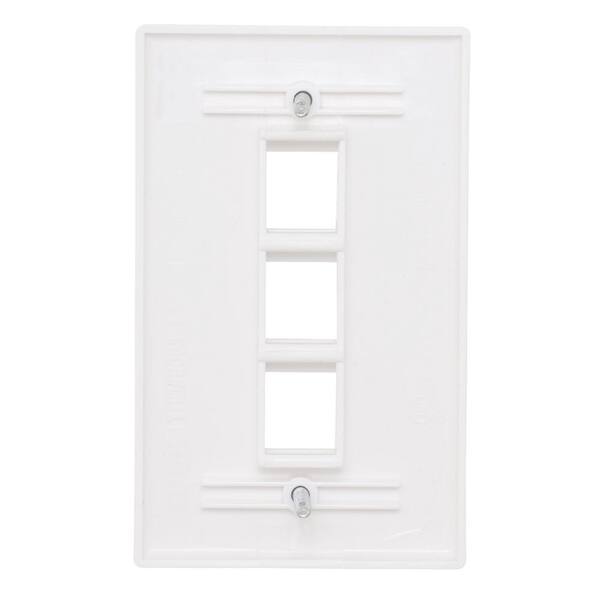 Commercial Electric 1-Gang Flexible Opening Cable Wall Plate, White 5028-WH  - The Home Depot