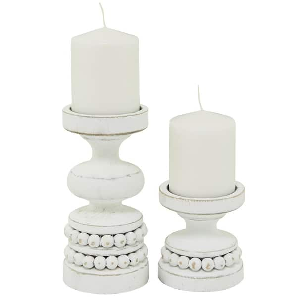 Novogratz Silver Aluminum Candle Holder (Set of 2)