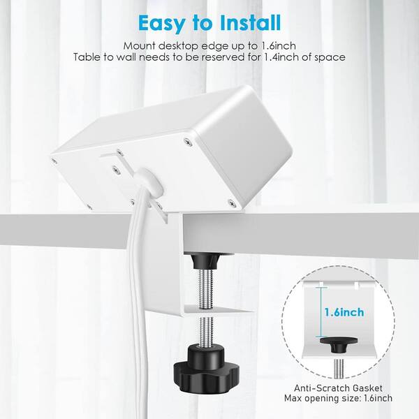 thumbnail image 2 of 3 Outlet Desk Clamp Power Strip, Desktop Power Strip With USB Ports Desk Mount Usb Charging Power Station On Desk Edge Power Outlet 125v 12a 1500w 6ft Desk Outlet Strip Mosdeskpower 2 of 12