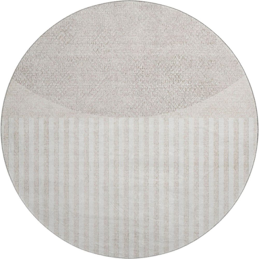 Mayfield Premium Machine Washable Abstract AMF2134 Putty 8 ft. x 8 ft. Round Rug price history on PriceWatchPro