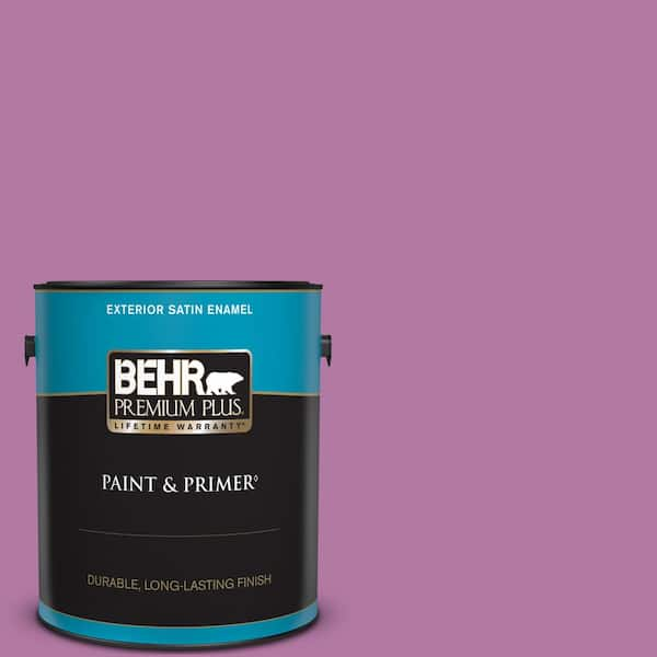 BEHR PREMIUM PLUS 1 gal. Home Decorators Collection #HDC-SP16-11 Cactus Flower Satin Enamel Exterior Paint & Primer