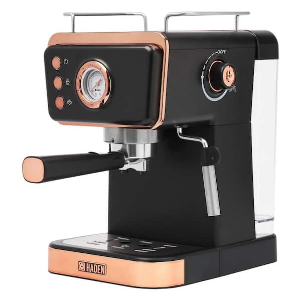 ☆☆ Barista ☆☆ HADEN Barista Brew 7 Cup Black/Copper Espresso Machine with