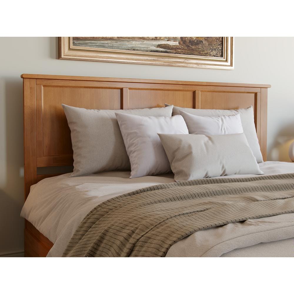 Madison King Light Toffee Wood Platform Bed with Storage Drawers