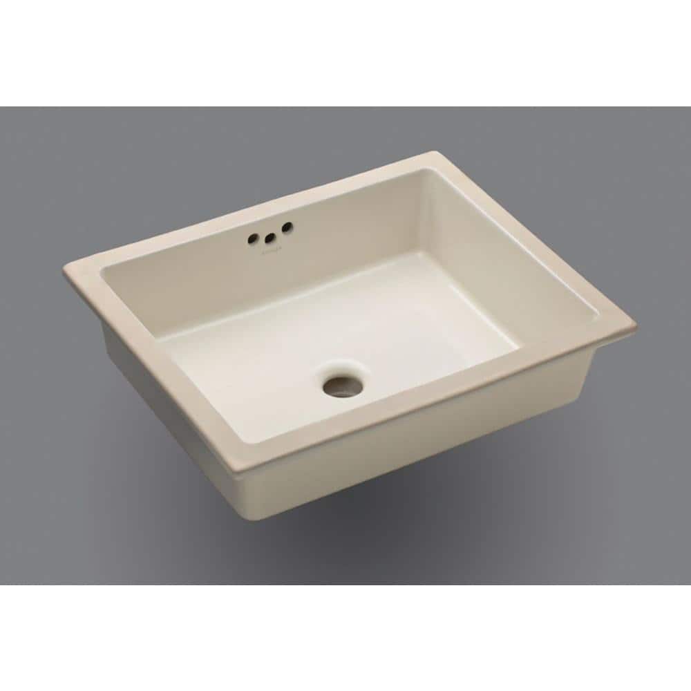 Kohler Kathryn Vitreous China Undermount Bathroom Sink In Biscuit With Overflow Drain K 2330 96 The Home Depot