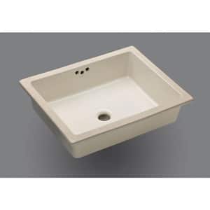 Kathryn Vitreous China Undermount Bathroom Sink in Biscuit with Overflow Drain