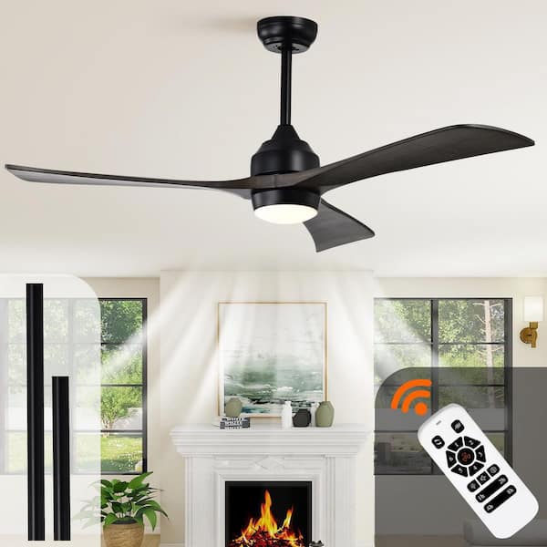 Gloweer 52 in. Indoor Reversible Ceiling Fan with Lights,Remote Control, 6 -Speed Levels, for Living Room, Bedroom, Black Walnut