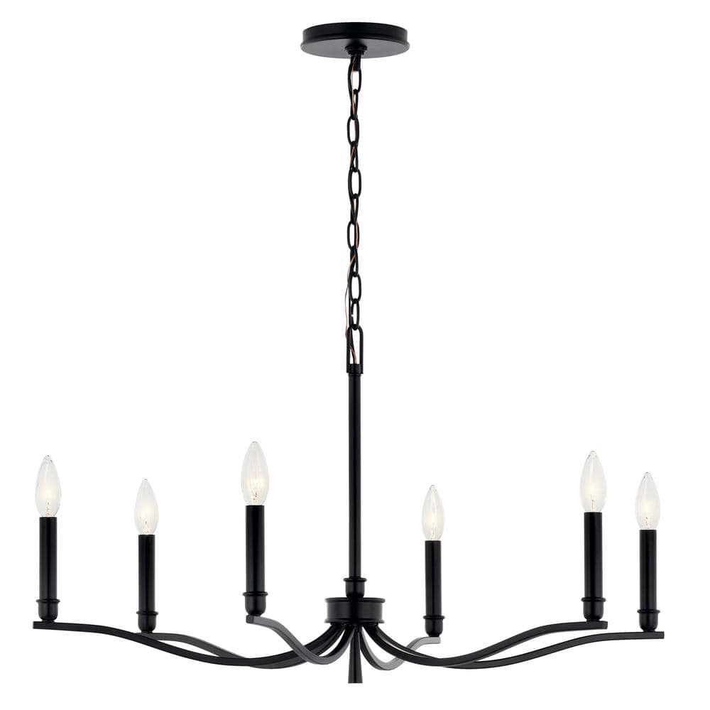 Malene Black 6-Light Taper Candle Style Chandelier