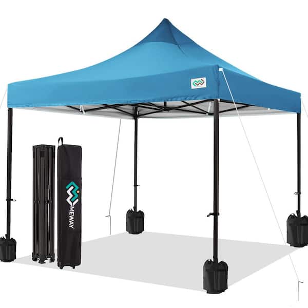 JEAREY 10 ft. x 15 ft. Pop Up Canopy Tent Instant Outddor Canopy in Light Blue