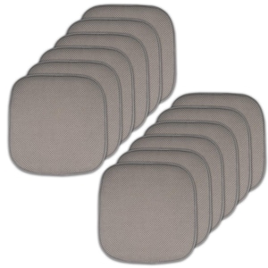 Silver, Honeycomb Memory Foam Square 16 in. x 16 in. Non-Slip Back Chair Cushion (12-Pack)