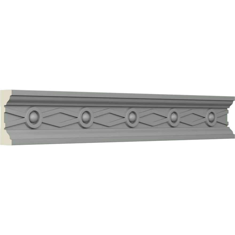 Primed Gray Polyurethane Geometric Chair Rail Moulding Sample