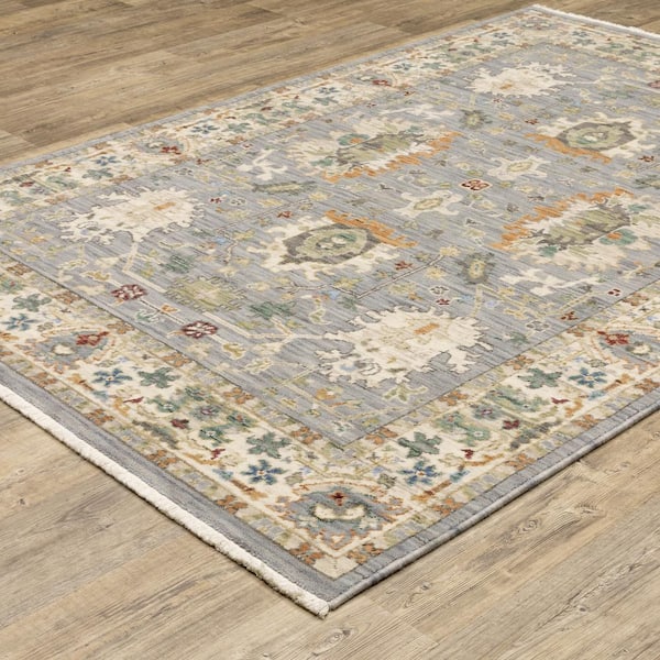 Lavista Gray/Multi-Colored 8 ft. x 11 ft. Traditional Oriental Persian Wool/Nylon Blend Indoor Area Rug