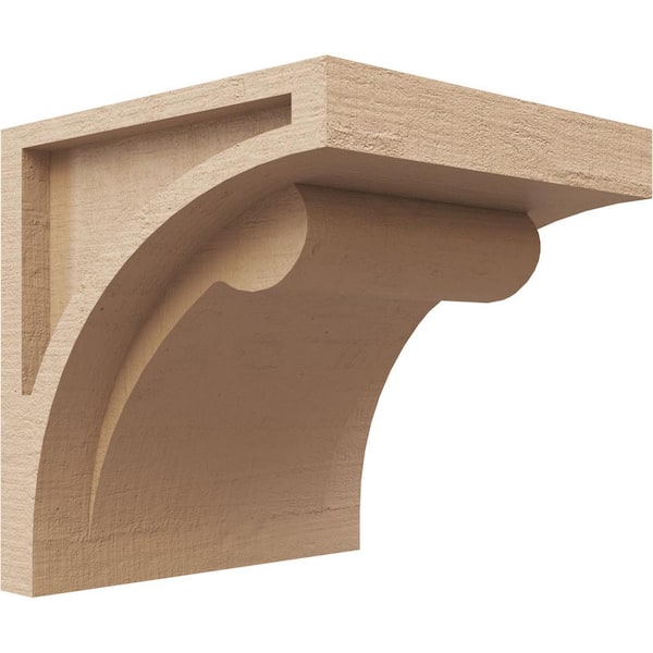 Ekena Millwork 7 in. x 7 in. x 7 in. Wide Viola Rough Cedar Woodgrain TimberThane Corbel, Primed Tan