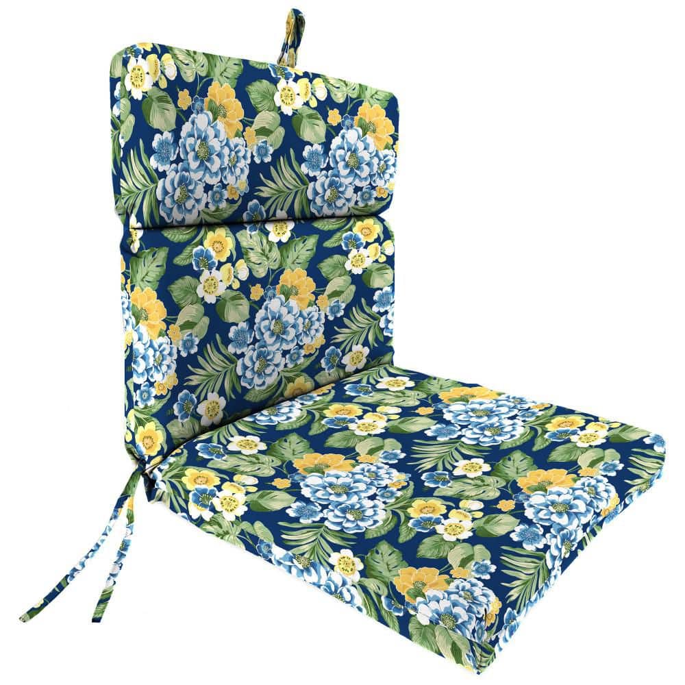 44 in. L x 22 in. W x 4 in. T Rectangular Outdoor Dining Chair Cushion in Binessa Lapis price history on PriceWatchPro