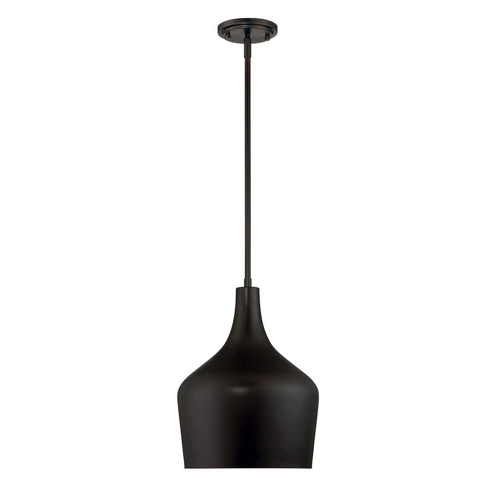 10.5 in. W x 14 in. H 1-Light Oil Rubbed Bronze Pendant Light with Contemporary Metal Shade price history on PriceWatchPro