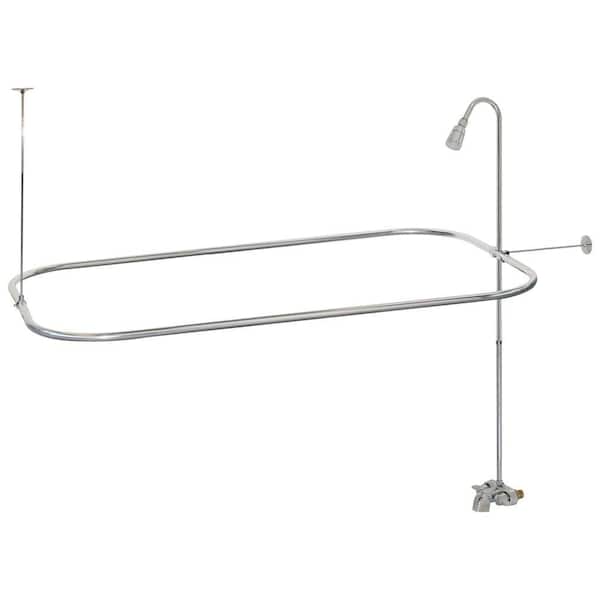 2-Handle Claw Foot Freestanding Tub Faucet Unit in Chrome