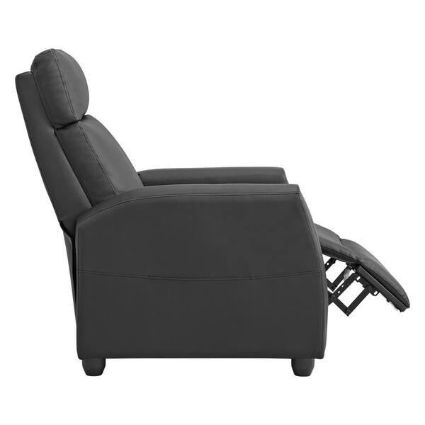 Spruce & Spring Toinette Black Push Back Recliner Chair with