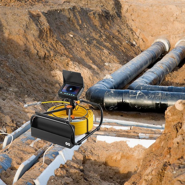 VEVOR Sewer Camera, 164 ft/50 m, 4.3 Pipe Drain Inspection Camera
