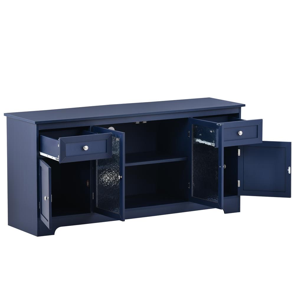 59 in. W x 16.5 in. D x 27.6 in. H Bathroom Blue Linen Cabinet
