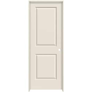 24 in. x 80 in. Carrara 2 Panel Left-Hand Solid Core Primed Molded Composite Single Prehung Interior Door