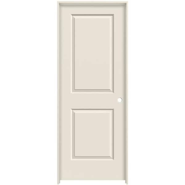 JELD-WEN 28 in. x 80 in. Cambridge Primed Left-Hand Smooth Solid Core Molded Composite MDF Single Prehung Interior Door