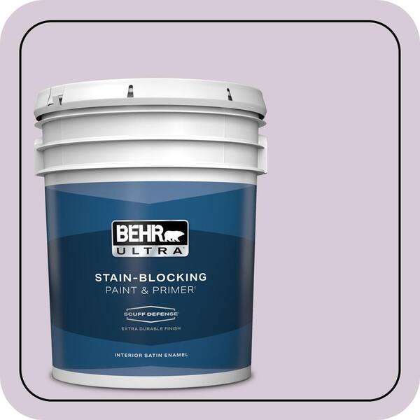 BEHR ULTRA 5 gal. #670C-3 Purple Cream Extra Durable Satin Enamel Interior Paint & Primer
