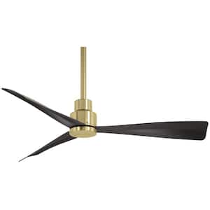 Simple 44 in. 6 Fan Speeds Ceiling Fan in Soft Brass and Black with Remote Control