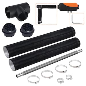 Diesel Heater Pipe Ducting Set 3 in. Extendable Air Duct Hose 1 in. Stainless Steel Exhaust Pipe 2 Air Vents
