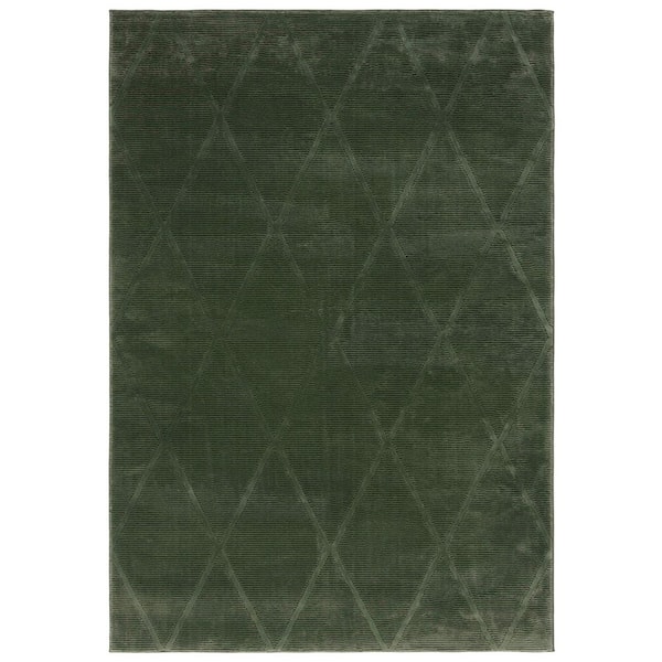 Revive 8 ft. x 10 ft. Green Diamond Solid Area Rug