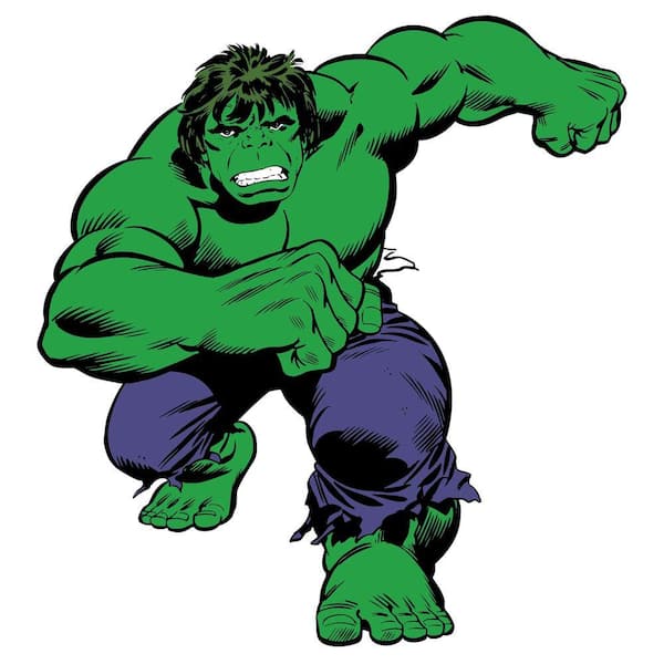 Unbranded 5 in. x 19 in. Marvel Classic Hulk Peel and Stick Giant Wall Decals