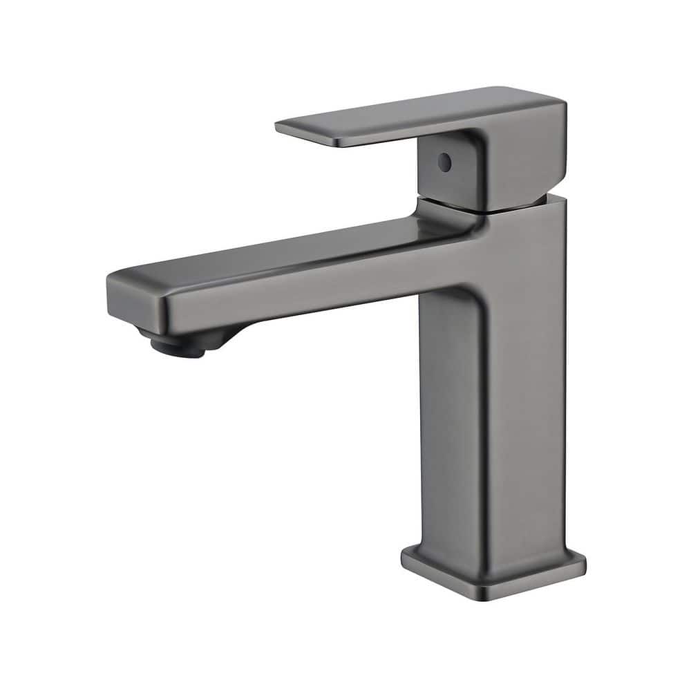 Single Hole Single-Handle Bathroom Faucet in Gun Gray