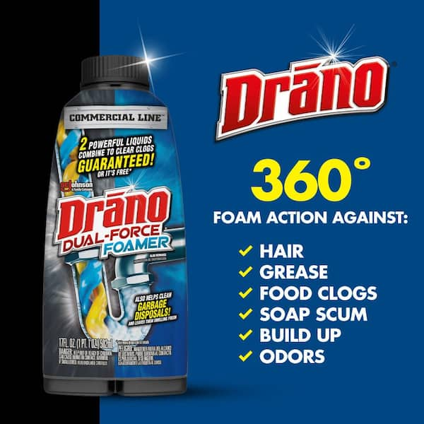 Drano 17 oz. Dual-Force Foamer Clog Remover, Commercial Line 