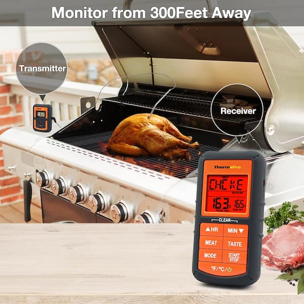 Beef Kitchen Smoker Cooking BBQ New For Meat Thermometer Stainless Steel Grill 