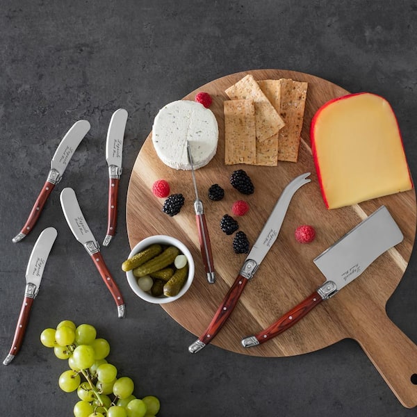 French Home 7-Piece Laguiole Cheese Knife and Spreader Set with
