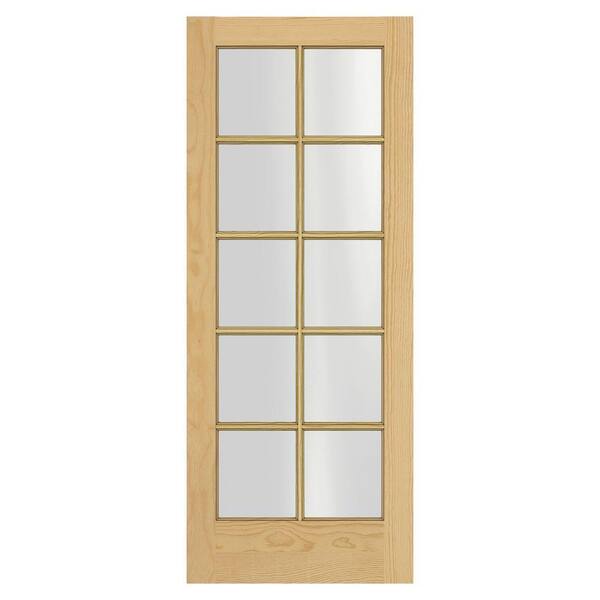 JELD-WEN Woodgrain 10-Lite Unfinished Pine Interior Door Slab-DISCONTINUED
