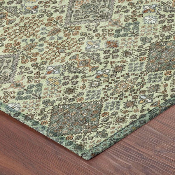 Chantille Machine Washable Indoor/Outdoor Abstract ACN2478 Celery 3 ft. x 5 ft. Area Rug