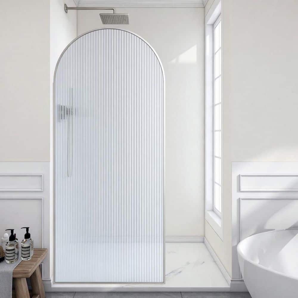 ANZZI Ember Series 34 in. W x 78 in. H Fixed Framed Shower Door in