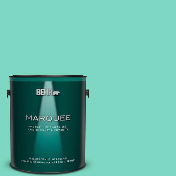 BEHR MARQUEE 1 gal. #480A-3 Mint Majesty Semi-Gloss Enamel Interior Paint & Primer