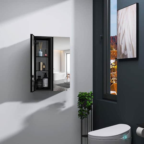 10 in. W x 30 in. H Rectangular Aluminum Medicine Cabinet with Mirror