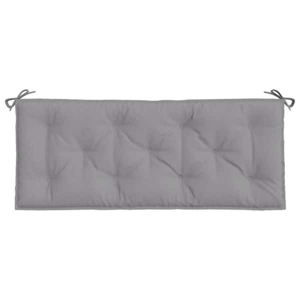 Benjara 47.2 in. x 19.7 in. Gray Rectangular Outdoor Cushion for Bench with Tufted Oxford Fabric