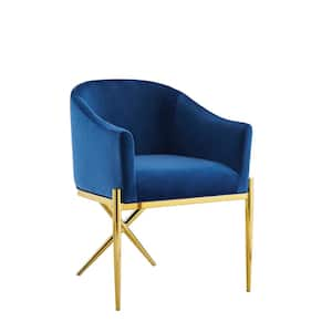 Dalton Navy Gold Velvet Side Chair